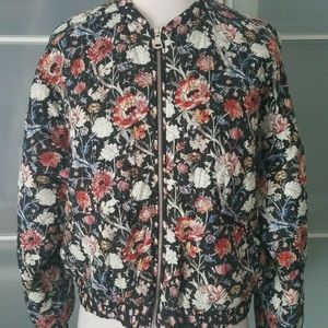 TRF Zara quilted S Jacket Cropped Floral gold